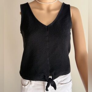 Madewell Black V-Neck Tie-Front Tank Top